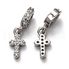 Brass Micro Pave Cubic Zirconia European Dangle Charms ZIRC-H119-01P-2