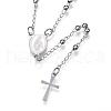 Non-Tarnish 304 Stainless Steel Rosary Bead Necklaces NJEW-D285-40P-1