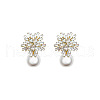 Snowflake with Round Alloy Crystal Rhinestone Dangle Stud Earrings FS-WGD1A25-01-5