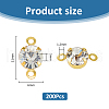 SUPERFINDINGS 200Pcs Brass Pave Clear Cubic Zirconia Connector Charms KK-FH0007-70KCG-2