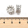 Brass Micro Pave Cubic Zirconia European Spacer Beads KK-L230-09P-2