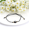 Flat Round with Evil Eye  Braided Bead Bracelets WG2D48B-03-3