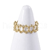 Hexagon 304 Stainless Steel Open Cuff Ring for Women RJEW-Z083-03G-02-1
