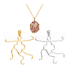   2 Colors 925 Sterling Silver Pendant Irregular Cabochon Settings STER-PH0002-02B-7
