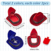 SUNNYCLUE 4Pcs 2 Colors Hat Velvet Jewelry Boxes CON-SC0001-19A-2