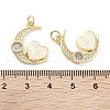 Brass Micro Pave Clear Cubic Zirconia Pendants KK-L213-047G-3