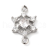 Brass Pave Clear Cubic Zirconia Connector Charms KK-G503-30P-1