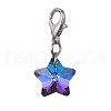 Electroplate Glass Star Pendant Decoration HJEW-JM01583-02-3