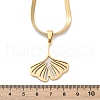 Ginkgo Leaf 304 Stainless Steel Herringbone Chains Pendant Necklaces NJEW-K253-36G-5