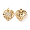Brass Cubic Zirconia Pendants KK-G453-07G-1