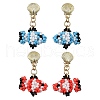 Glass Seed Bead Dangle Stud Earrings EJEW-MZ00283-1