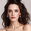 SUPERFINDINGS 16Pcs 8 Colors Brass Glass Stud Earring Findings DIY-FH0004-50-6