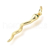 Snake Brass Micro Pave Cubic Zirconia Pendants KK-V007-007G-01-2