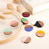 Cheriswelry 18Pcs 9 Colors Opaque Resin & Walnut Wood Pendants RESI-CW0001-17-13