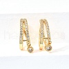 Brass Micro Pave Clear Cubic Zirconia Cuff Earrings EJEW-F370-11G-4