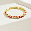 Fashionable Casual Retro Alloy Rhinestone Bangles with Enamel for Women QT6970-9-1