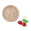 12Pcs 12 Colors Pearlized Glass Pearl Cherry Pendants PALLOY-JF03474-2