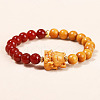 Natural Carnelian Round Beads Stretch Bracelets WG1718F-10-1