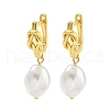 Rack Plating knot Brass Hoop Earrings EJEW-C102-28B-G-1