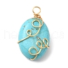 7Pcs Natural Mixed Gemstone Copper Wire Wrapped Pendants PALLOY-JF02142-2
