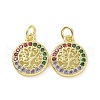 Brass Micro Pave Colorful Cubic Zirconia Pendants KK-E068-VF091-2