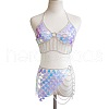 Lilac Acrylic Scale Sequin Alloy Tassel Chain Sexy Suit Body Chains for Beach Party FS-WG189BD-05-1