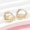 Twist Brass Hoop Earrings EJEW-Z102-09G-3