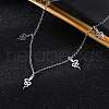 304 Stainless Steel Snake Tassel Necklaces NJEW-R026-20P-3
