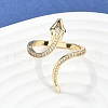 Brass Micro Pave Clear Cubic Zirconia Cuff Rings ZIRC-M117-02G-4