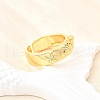 Ocean Theme Brass Micro Pave Cubic Zirconia Cuff Rings for Women RJEW-F184-17I-G-4