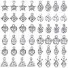 48Pcs 12 Style Alloy Cubic Zirconia Charms ZIRC-SZ0001-44-1