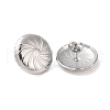 Flat Round 304 Stainless Steel Stud Earrings for Women EJEW-L272-001P-2