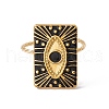 Enanel Horse Eye Open Cuff Ring RJEW-C038-01A-G-2