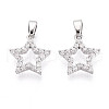 Brass Micro Pave Cubic Zirconia Charms KK-N257-62P-1