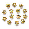 Tibetan Style Alloy Bead Caps TIBEB-S039-017AG-RS-1