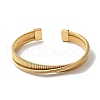 Stainless Steel Cross Open Cuff Bangles for Women BJEW-G719-10G-2