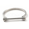 Non-Tarnish 304 Stainless Steel D Shape Bar Screw Bangle BJEW-G636-04A-P-2