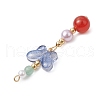 Natural Carnelian and Glass Pendants PALLOY-JF03192-01-4