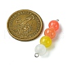 Gradient Color Round Glass Beaded Connector Charms PALLOY-JF02805-2