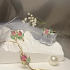 Tulip Brass Rhinestone Link Bracelets & Ring & Stsud Earrings Sets FS-WG66FC9-01-3