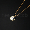 Stainless Steel Enamel Yin Yang Pendant Necklaces for Women VV9279-1-4