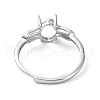 Adjustable 925 Sterling Silver Ring Components STER-K179-14P-3