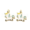 Brass Enamel Charms KK-L237-028G-02-1