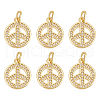 BENECREAT Brass Micro Pave Clear Cubic Zirconia Pendants KK-BC0013-89-1