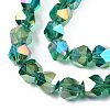 Electroplate Transparent Glass Beads Strands EGLA-T019-06F-2