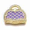 Brass Micro Pave Cubic Zirconia Enamel Pendants ZIRC-Q200-021B-NF-1