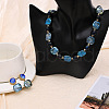 Square & Round Glass Beaded Necklaces & Stud Dangle Earrings Sets for Women FS-WG16680-01-3