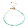 Faceted Natural Amazonite Beaded Bracelets for Women BJEW-JB05928-04-2