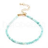 Faceted Natural Amazonite Beaded Bracelets for Women BJEW-JB05928-04-1