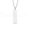 Non-Tarnish Geometric Mirror Stainless Steel Rectangle Pendant Necklaces LQ6179-2-1